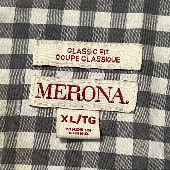 Merona Checkered Button Down shirt XL - Picture 5 of 6